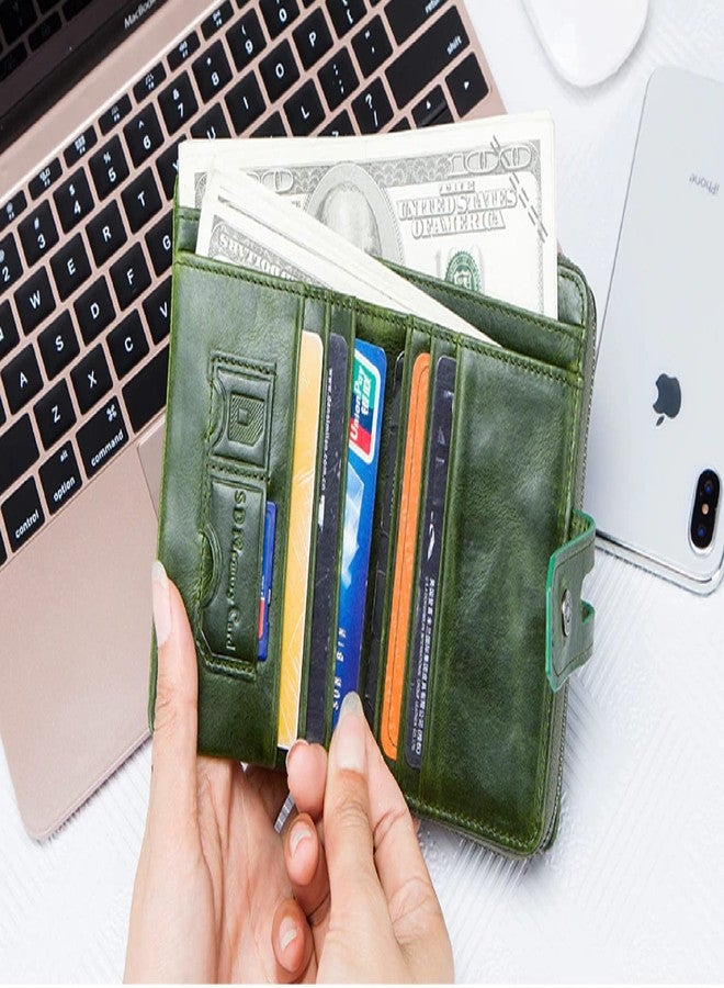 كونتاكتس مجموعة هدايا محفظة كونتاكتس الفاخرة المصنوعة من الجلد الطبيعي (أزرق وأخضر) - Image 5